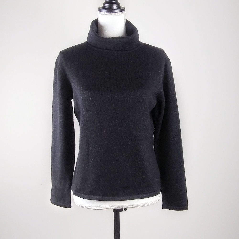 Talbots Black Turtleneck Sweater Sz M